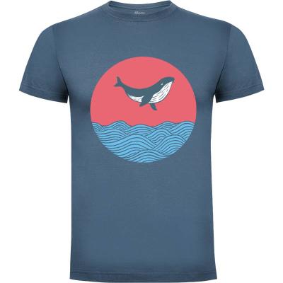 Camiseta Whale Jumping in The Ocean - Camisetas Mangu Studio