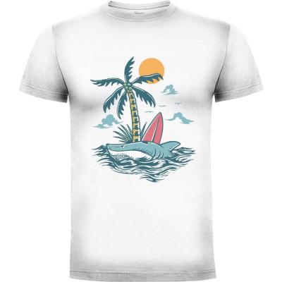 Camiseta Wild Shark Surfing Island - Camisetas Naturaleza