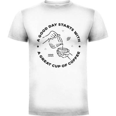 Camiseta A Good Day Starts with Coffee - Camisetas Top Ventas