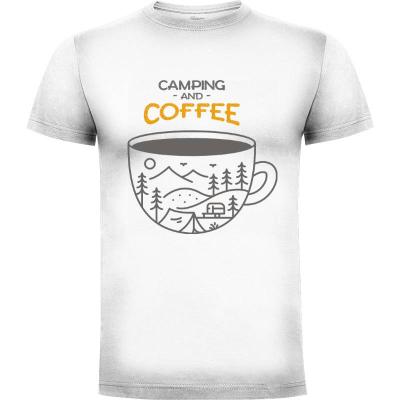 Camiseta Camping and Coffee - Camisetas Top Ventas