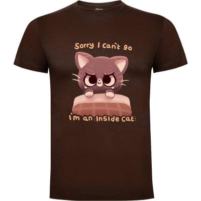 Camiseta Can't Go I'm an Inside Cat - Camisetas Graciosas
