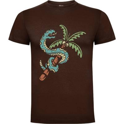 Camiseta Snake and Coconut Tree - Camisetas Mangu Studio
