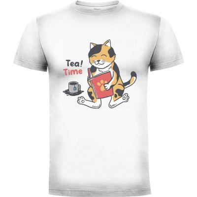 Camiseta Tea Time Cat - Camisetas Frikis