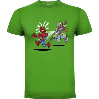 Camiseta Spiderman vs Duende verde cartoon - Camisetas Comics