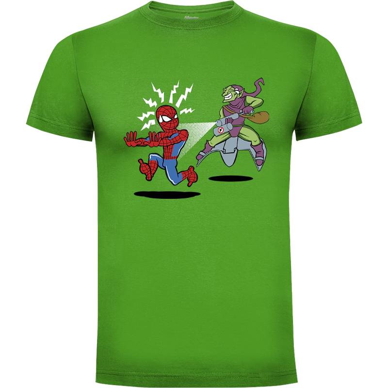 Camiseta Spiderman vs Duende verde cartoon