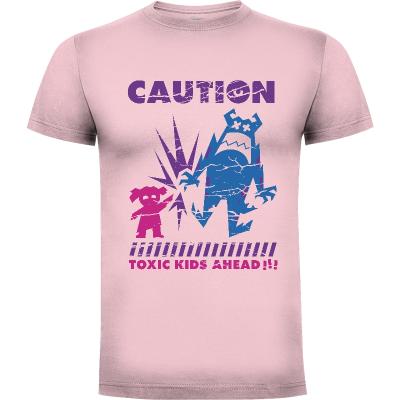 Camiseta Caution Toxic Kids (por Loku) - Camisetas Dibujos Animados
