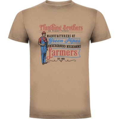 Camiseta Super Mario Plumbing Brothers (por Azafran) - Camisetas Videojuegos