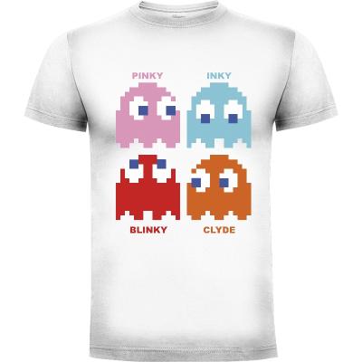 Camiseta PacMan Fantasmas - Camisetas Videojuegos