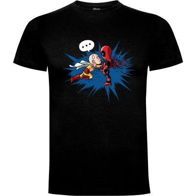 Camiseta Saitama vs Deadpool - Camisetas Albertocubatas