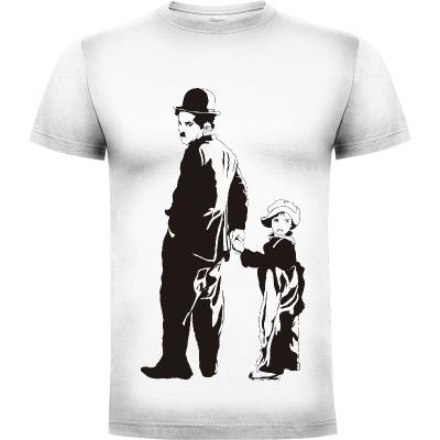 Camiseta Charles Chaplin y el niño - Camisetas Cine