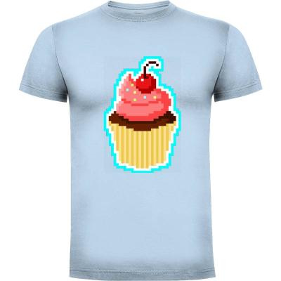 Camiseta Cupcake Pixelado - Camisetas Sombras Blancas