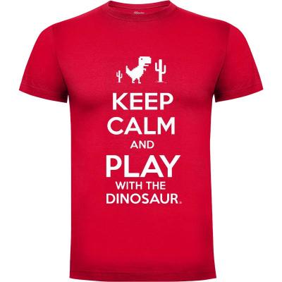 Camiseta Keep Calm and Play with the Dinosaur - Camisetas Divertidas
