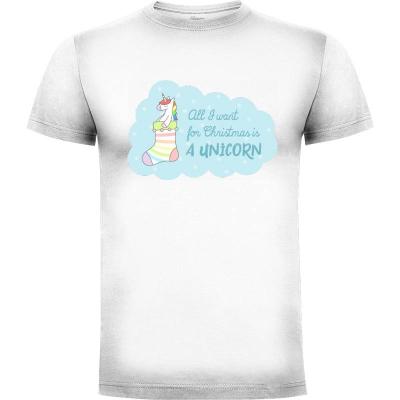 Camiseta All I Want for Christmas Is A Unicorn - Camisetas Sombras Blancas
