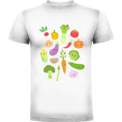 Camiseta Happy Veggies - Camisetas Sombras Blancas